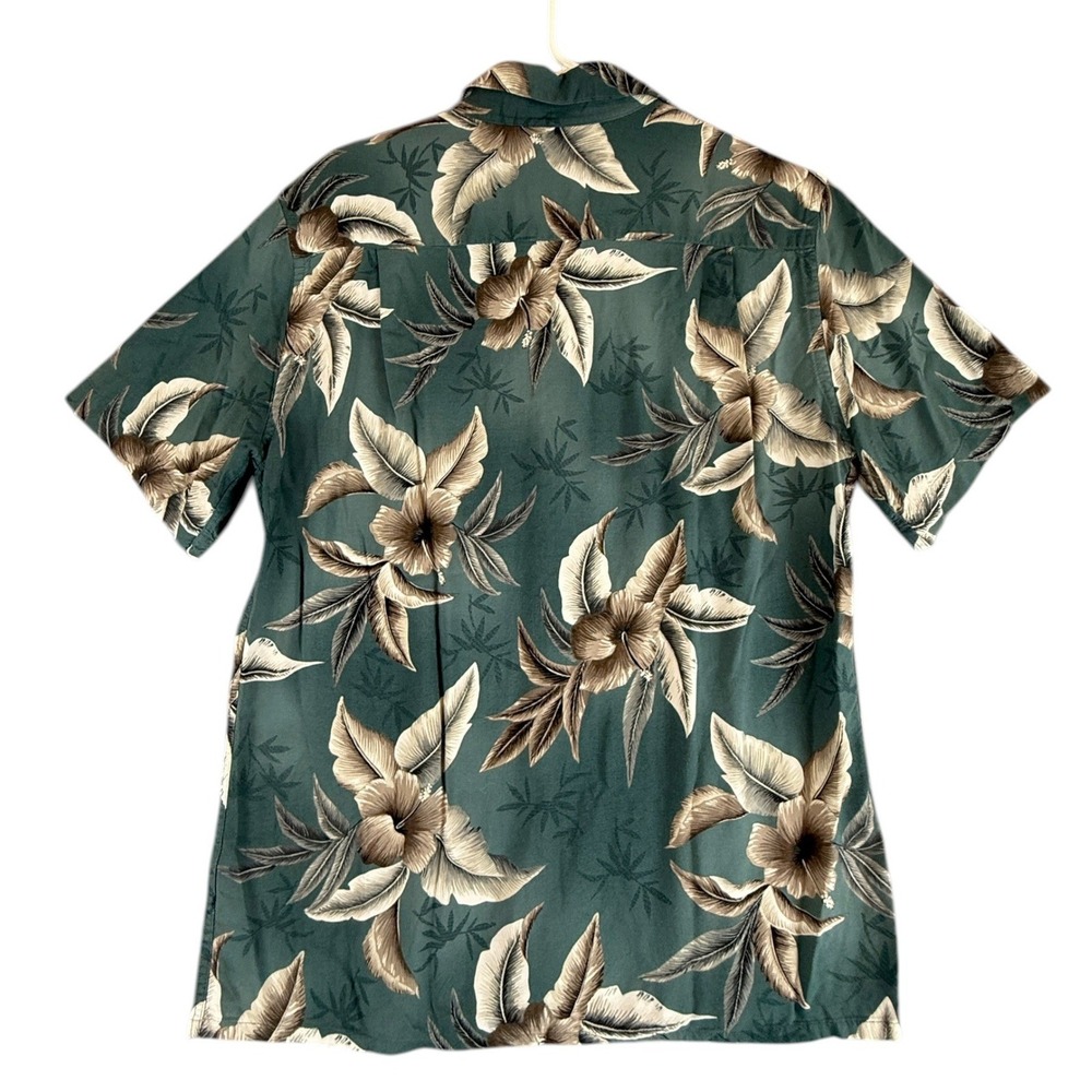 Campia Moda Shirt Mens Medium Teal Tropical Floral Rayon Hawaiian Vacation - Picture 2 of 8